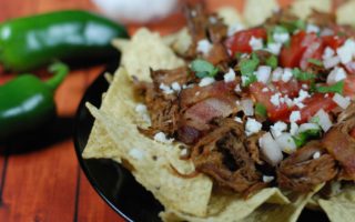 bacon barbacoa beef nachos
