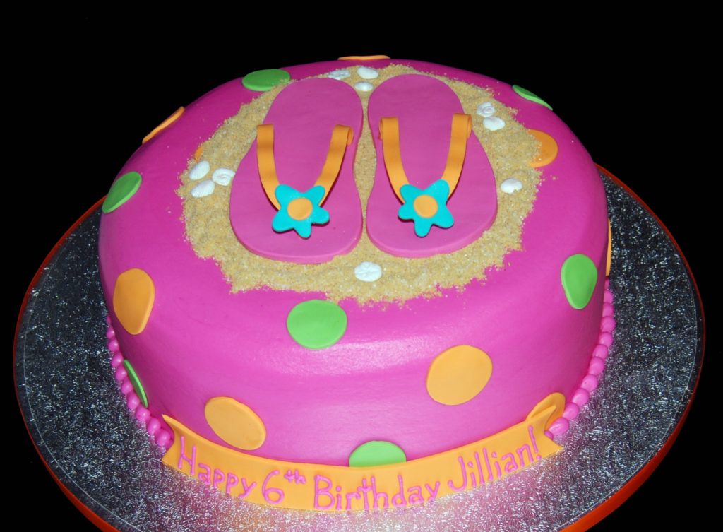 Pink flip flop cake