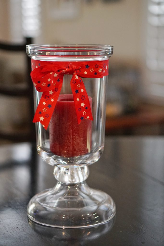 4th of July centerpiece candle