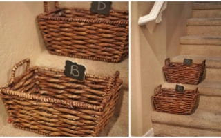 Two story home hacks stair baskets