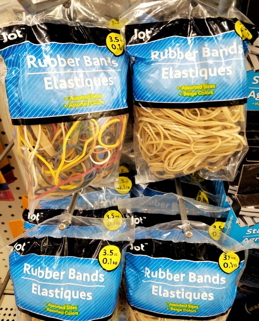 dollar store finds rubber binds