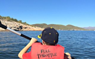 Phoenix with teens kayaking lake pleasant