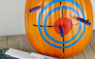 Nerf blaster no-carve Halloween pumpkin