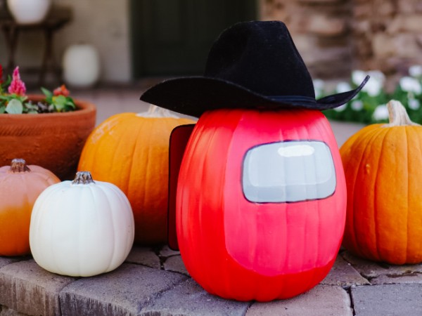Among Us Halloween craft pumpkin