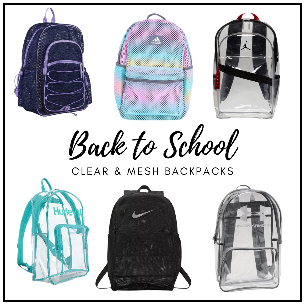 clear and mesh backpacks